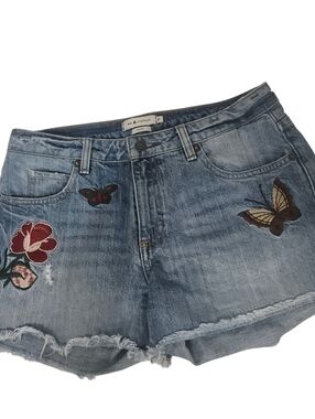 MM Vintage Womens Denim Shorts Size 27 Butterflies Boho Hippie Granola Girl